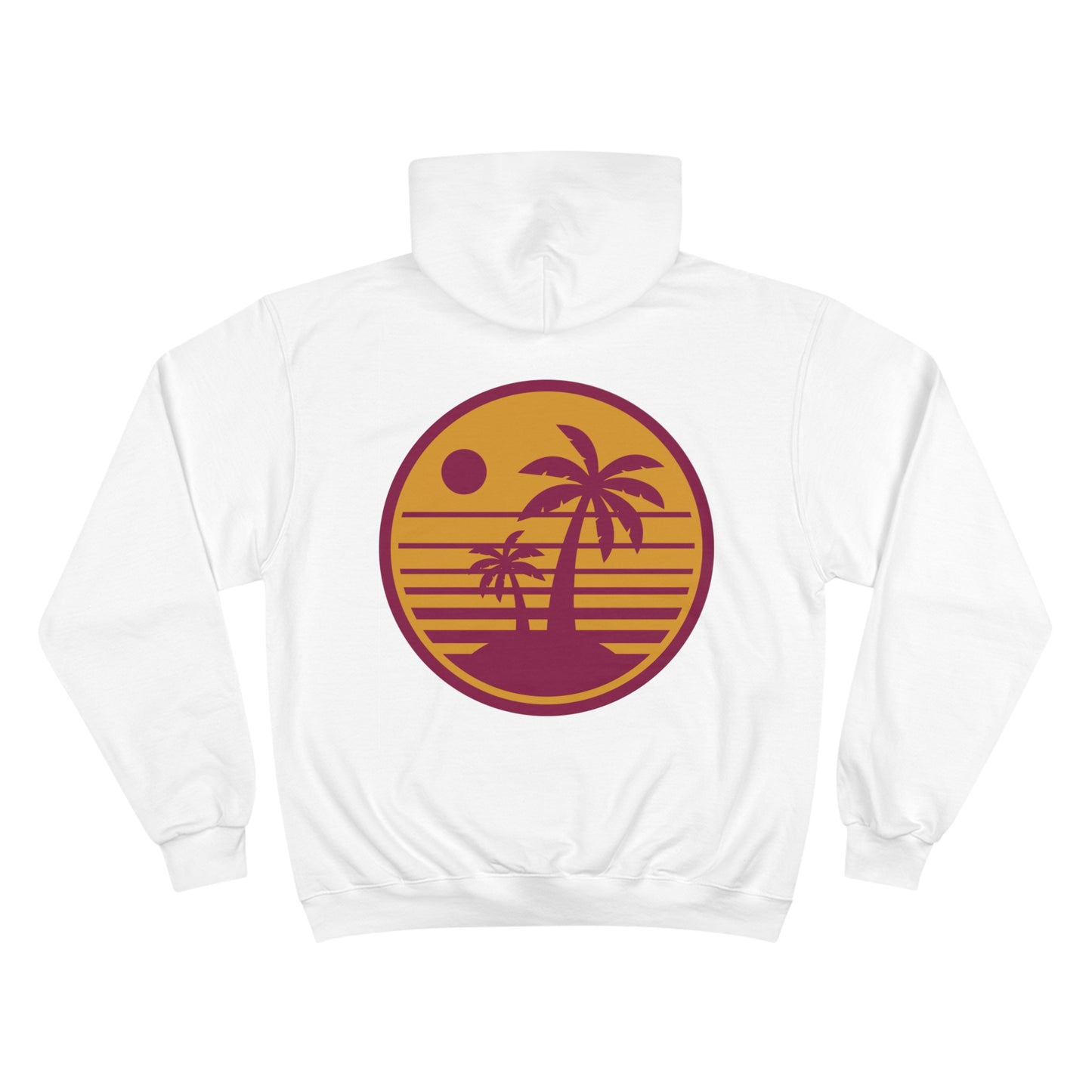 Retro Sunset Champion Hoodie - Perfect for Beach Lovers