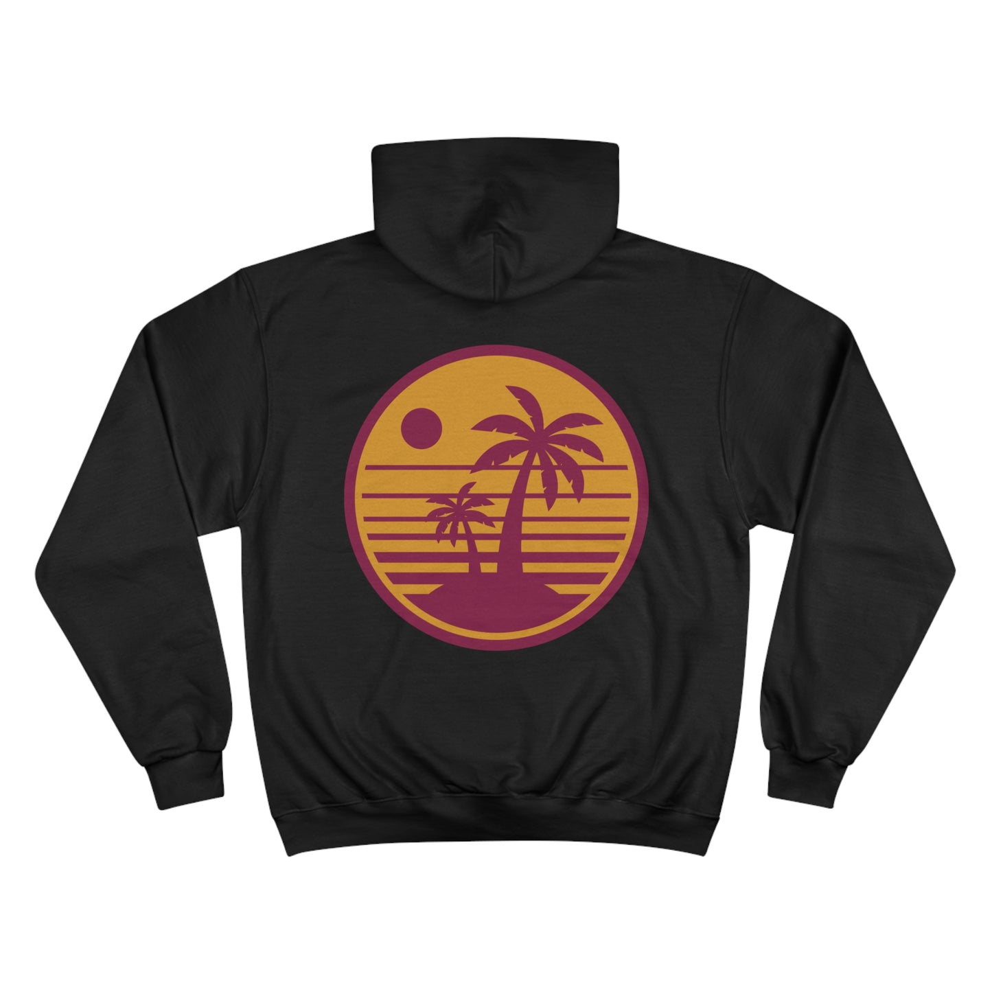 Retro Sunset Champion Hoodie - Perfect for Beach Lovers