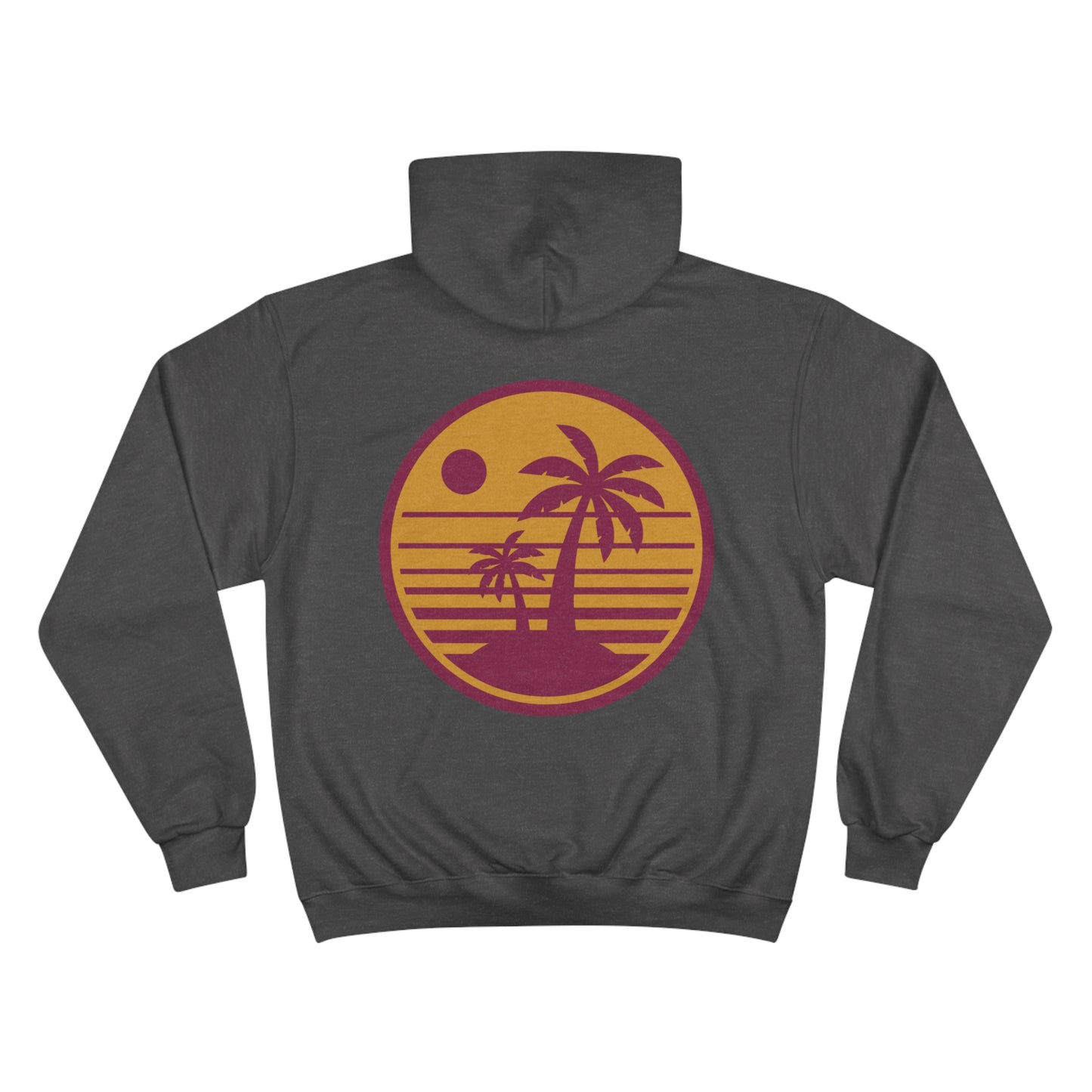 Retro Sunset Champion Hoodie - Perfect for Beach Lovers